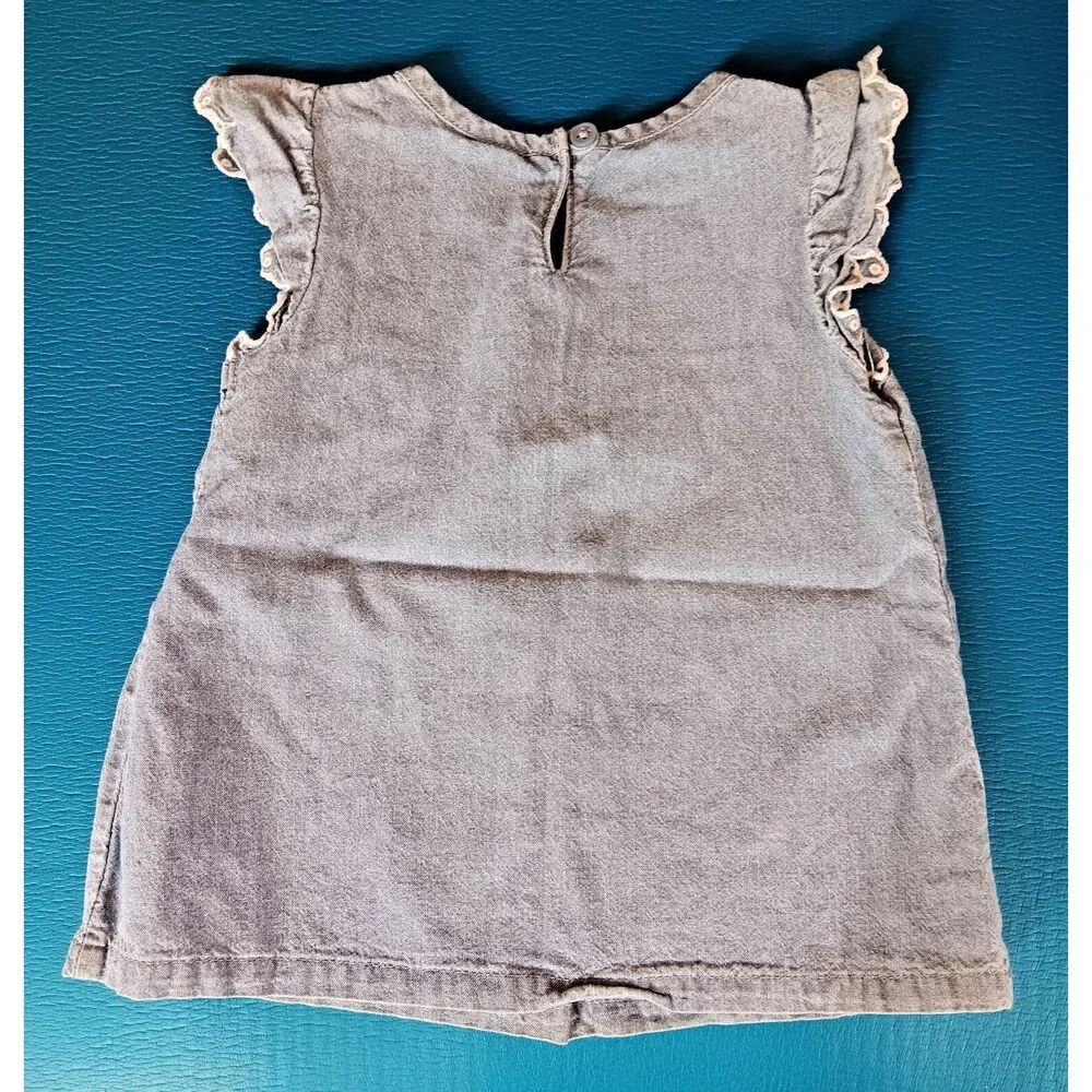 Shirt 12 months Carters girls blue denim sleeveless baby
